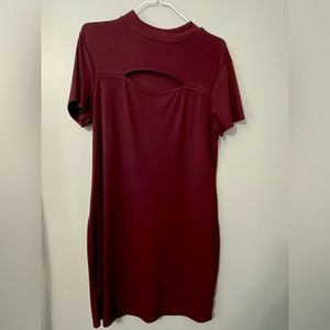 Burgundy mini dress